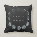 Modern Black Watercolor Moon Phases Wedding Custom Cushion<br><div class="desc">Modern Black Watercolor Moon Phases Celestial Wedding Custom Throw Pillow</div>