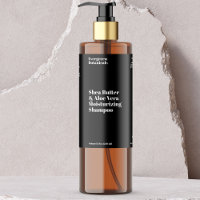 Modern black waterproof cosmetics bottle label