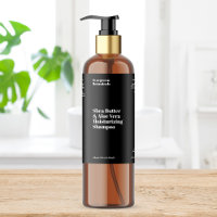 Modern black waterproof cosmetics bottle label