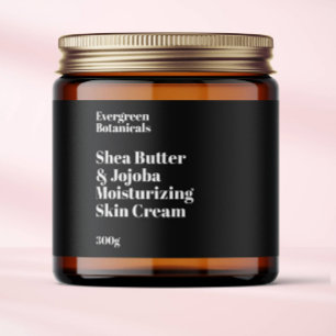 Modern black waterproof cosmetics jar label