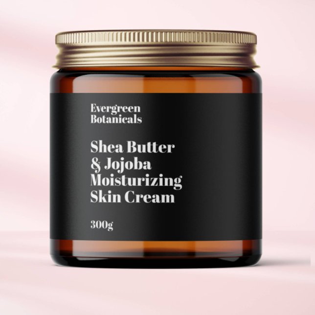 Modern black waterproof cosmetics jar label (Creator Uploaded)