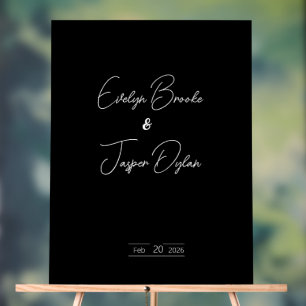 Modern Black Wedding Acrylic Sign