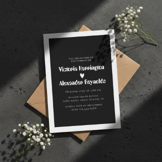 Modern Black Wedding Invitation