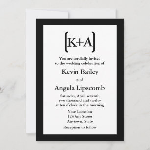 Modern Black Wedding Invitations or Announcements