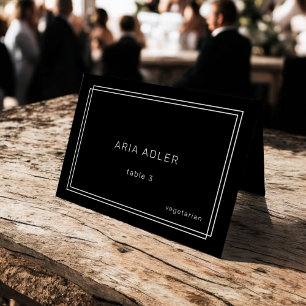 Modern Black Wedding Place Cards / AVERY