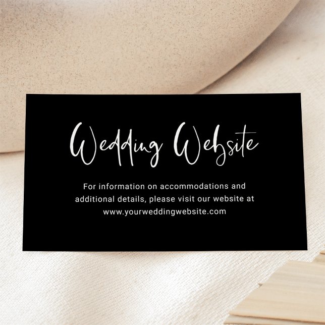 Modern Black | Wedding Website Enclosure Card (Creator Uploaded)