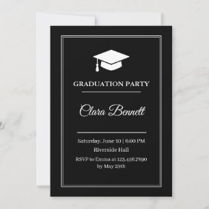 Modern Black & White 2026 Graduation Invite