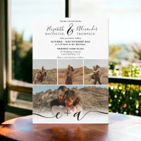 Modern black white 5 Photos script wedding