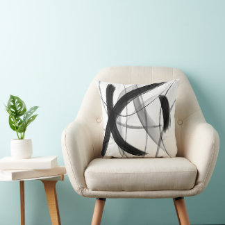 Modern Black & White abstract Cushion