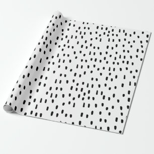 Modern Black & White Abstract Dot Pattern Trendy Wrapping Paper