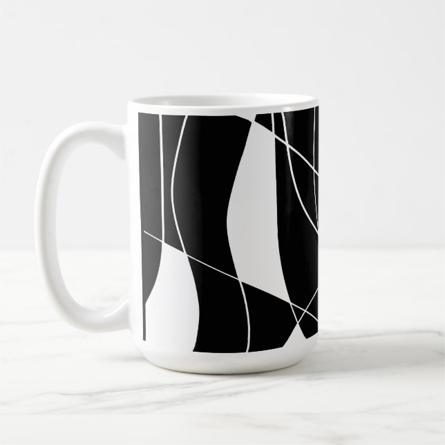 modern Black &white abstract pattern  Coffee Mug (Left)