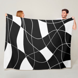 modern Black &white abstract pattern Fleece Blanket