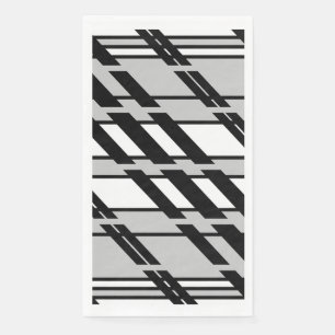 Modern Black White Abstract Skyline Pattern Napkin