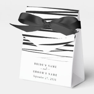 Modern Black White Abstract Wedding Favour Box