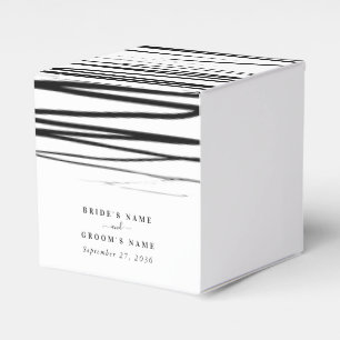 Modern Black White Abstract Wedding Favour Box