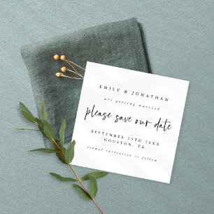 Modern Black White Any Colour Wedding Save the Dat Invitation