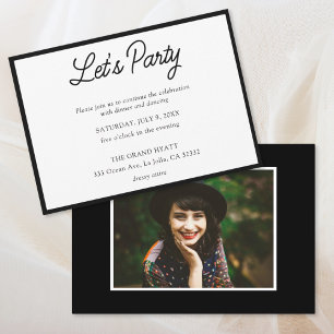 Modern Black & White Bat Mitzvah Party Invitation