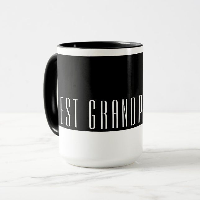 Modern Black & White Best GRANDPOP Ever Mug (Front Left)
