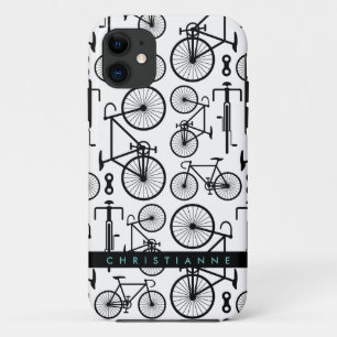 Modern Black & White Bicycle Pattern Case-Mate iPhone Case