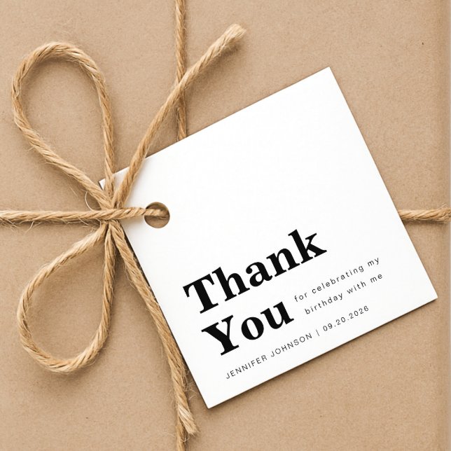 Modern Black & White Birthday  Favour Tags (Modern Black & White Birthday Favor Tags
)