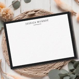 Modern Black White Border Personalised Card