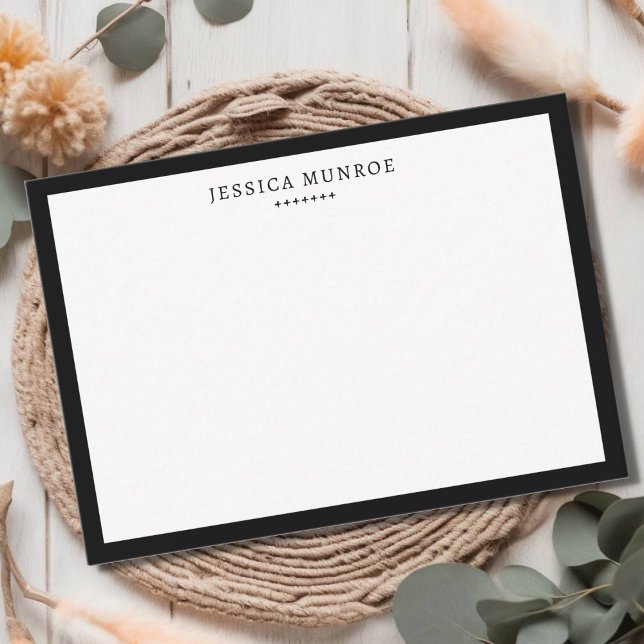 Modern Black White Border Personalised  Card (Creator Uploaded)