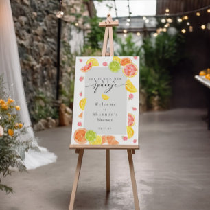 Modern Black White Bridal Shower Welcome Sign