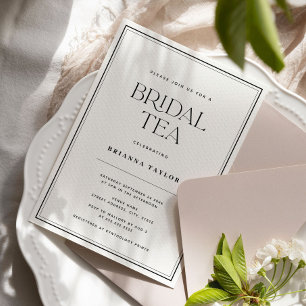 Modern Black & White Bridal Tea Invitation