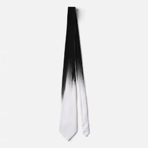 Modern Black White Brush strokes Design Tie