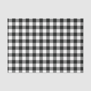 Modern Black White Buffalo Checks Tissue Paper