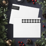 Modern Black White Buffalo Plaid Return Address Wrap Around Label<br><div class="desc">Dress up your envelopes with these stylish black and white buffalo check plaid return address wrap around labels. Personalise the modern white text with your return address.</div>