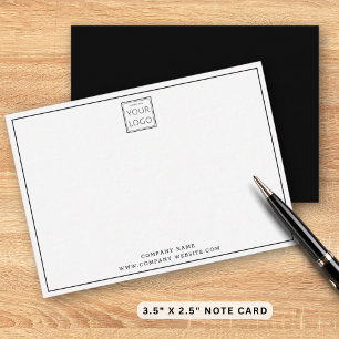 Modern Black White Business Logo Company Name Card