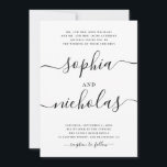 Modern Black & White Calligraphy Wedding - Elegant Invitation<br><div class="desc">Announce your special day with this modern black and white wedding invitation, featuring elegant calligraphy and a minimalist design. The classic monochrome palette and clean typography make it a timeless choice for contemporary weddings. This design is also available as a digital download, providing flexibility for eco conscious couples or those...</div>