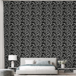 Modern Black White Camo Pattern  Wallpaper