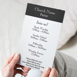 Modern Black White Church Connection Brochures