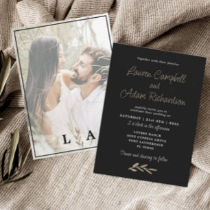 Modern Black & White Classy Wedding Invitation 