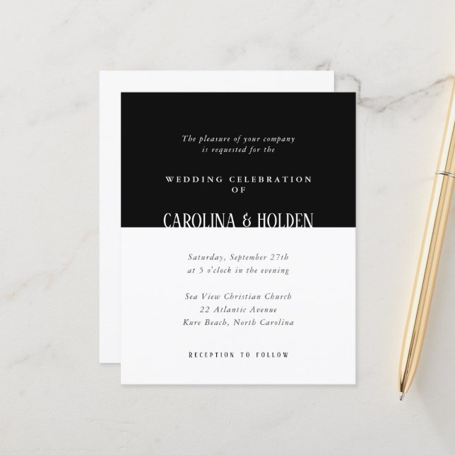 Modern Black & White Colour Block Wedding (Front/Back In Situ)