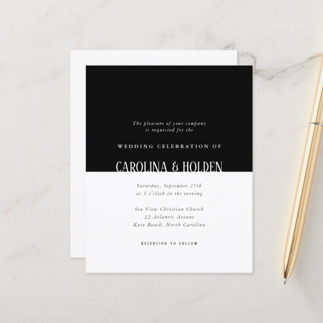 Modern Black & White Colour Block Wedding (Front/Back In Situ)