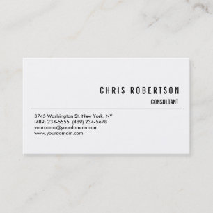 Modern Black White Consultant Business Card