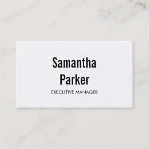 Modern Black White Contemporary Executive Manager Business Card