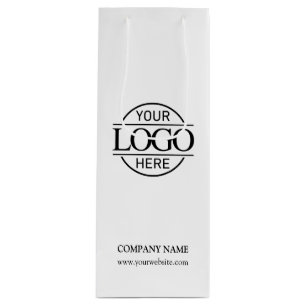 Modern Black White Corporate Company Business Logo Wine Gift Bag