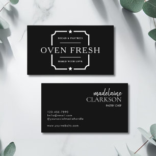 Modern Black White Cupcake Bakery Business Card