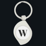 Modern black white custom monogram initial letter key ring<br><div class="desc">Customise,  personalise monogram,  initial,  letter black and white modern elegant classic chic script refined stylish Keychain.</div>