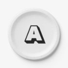 Modern Black white custom monogram initial letter