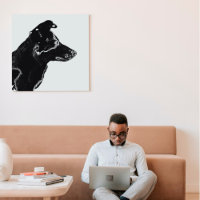 Modern Black & White Digital Photo Sketch Dog