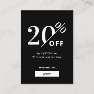 Modern   Black & White Discount Card