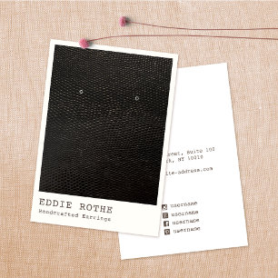 Modern Black White Earring Display Business Card