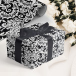 Modern Black & White Elegant Floral Damask Wedding Wrapping Paper<br><div class="desc">Create a lasting impression with timeless and elegant styling. Classic black and white with floral damask is perfect for the modern bride and groom who want a truly beautiful and memorable wedding. The Modern Black and White Elegant Damask collection has everything you need to plan a stunning black and white...</div>