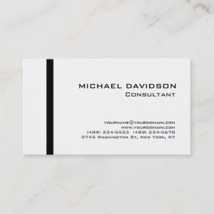 Modern Black White Elegant Stylish Business Card