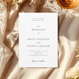 Modern Black & White Elegant Wedding Invitation